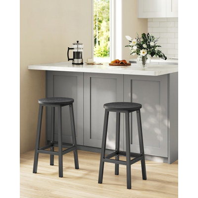 Bar Stool with Metal Frame and Footrest