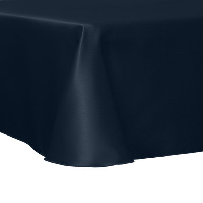 Ultimate Textile Herringbone - Fandango 72 X 120-Inch Oval Tablecloth, Navy Blue
