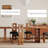 Cherry wood dining table set-107293795