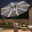 300cm Large Solar Powered LED Patio Umbrella for Outdoor Garden Patio without Base-623786157
