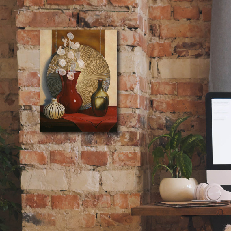 'Still Life With Red Vase' by Cecile Baird Canvas Wall Art, 18" x 26", 16" H x 12" W x 0.75" D