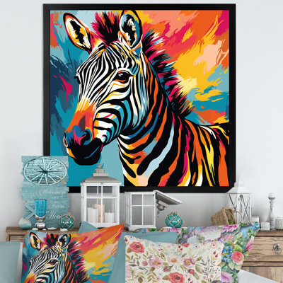 Colorful Popart Zebra fantasy I - Zebra Wall Art