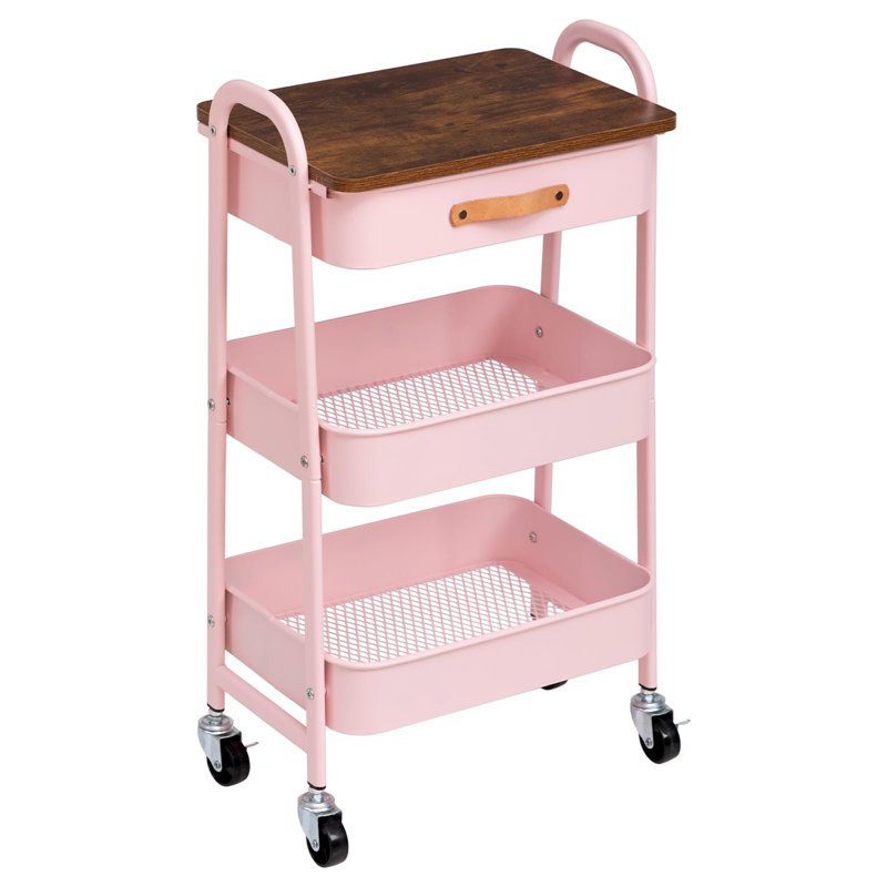 Lakemoore Metal Bar Cart, Pink