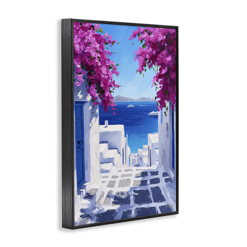 «Coastal Architecture Town», estampe numérique encadrée par RB, H 30 po x l 20 po, Giclée encadrée noir minuit