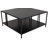 Modern Black Coffee Table, 31.5 x 15.7 x 31.5 inches | 100% Melamine Coated Chipboard, Thickness: 0.7 inches | Sturdy Metal Legs (0.6 x 0.6 inches) | Industrial Style, Perfect for Living Room & Contemporary Spaces