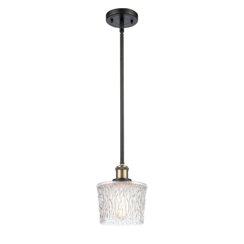 Luminaire suspendu 1 lumière Camire, Laiton antique noir, Ampoule DEL 6 watts Vinage, H 11,25 po