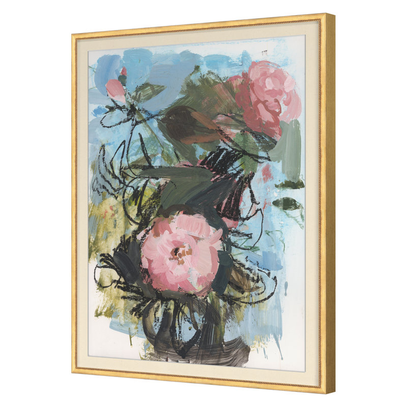 Camellia I Print, 38" H x 28" W, Gold