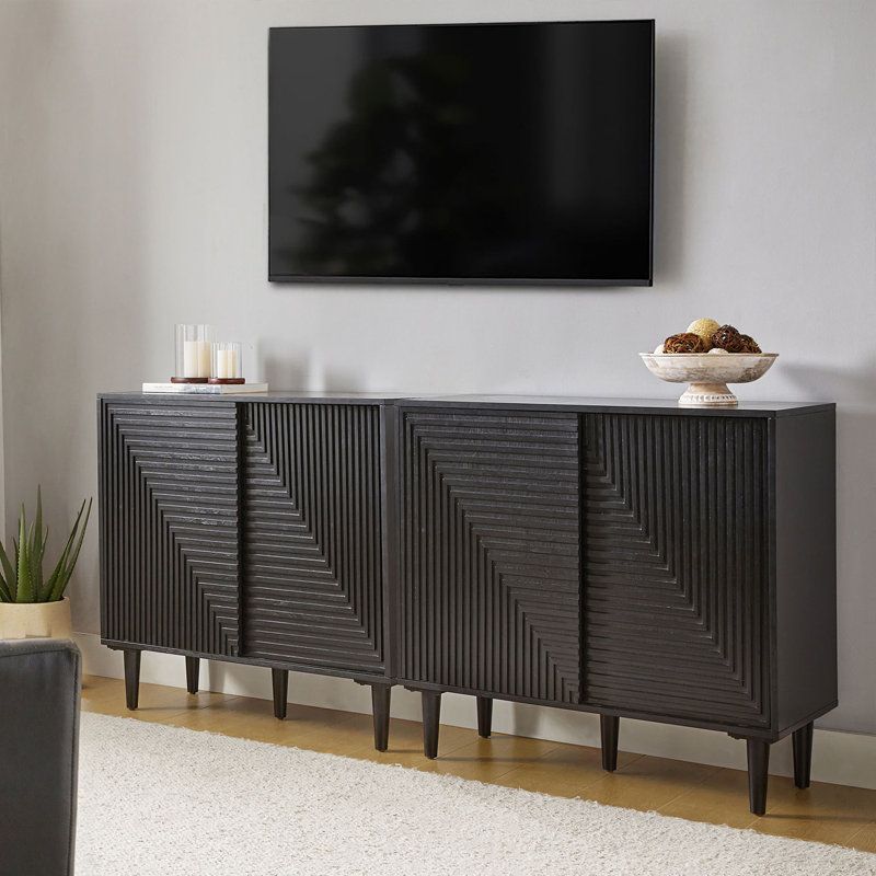 Armoire d'appoint avec porte-bouteilles Arkayla, Noir
