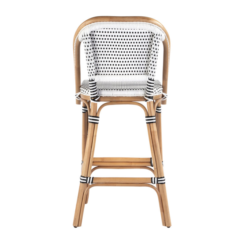 28" Bar Stool, Black/White