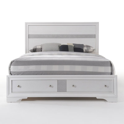 Grand lit moderne avec rangement blanc
