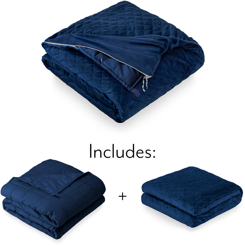 Minky Weighted Blanket Set, Dark Blue
