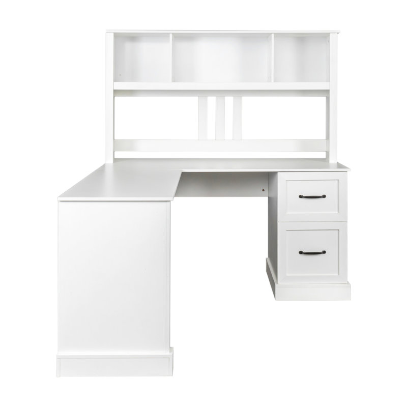 Bureau de bureau blanc antique avec rangement, options abondantes, 2 tablettes, 2 grands tiroirs, surface lisse, espace de travail pour le bureau, rangement suffisant, étagères, bureau d'étude imperméable, espace vaste