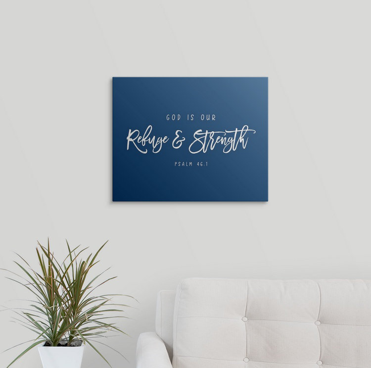 « psalm 46:1 », art textuel, H 16 po x l 20 po x P 1,5 po, Toile