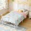 Base de lit plateforme simple avec tête et pied de lit en forme de papillon unique-37959842