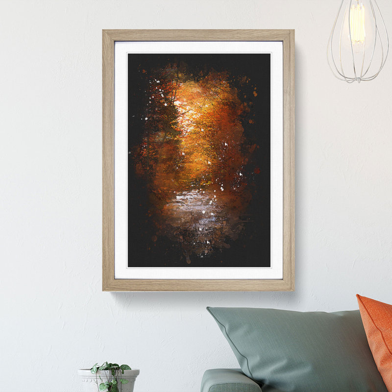 The Woodland Stream - Framed Print, 33cm H x 24cm W x 2cm D, Oak Framed