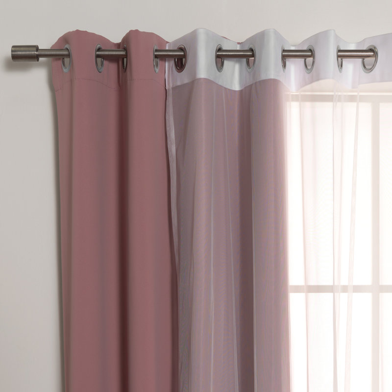 Brunonas Blackout Curtains / Drapes, 52"W x 84"L, Mauve
