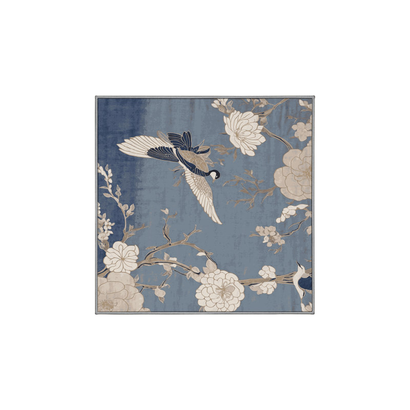 Machine Washable Gray Area Rug, Square 7'