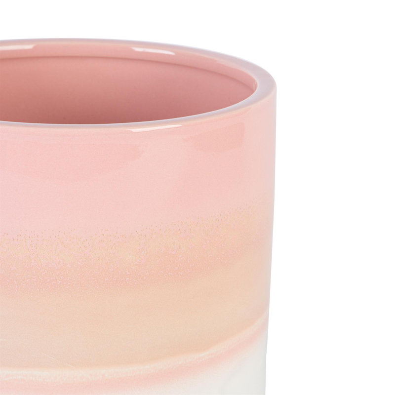 Nicola Spring - Reactive Glaze Plant Pots, 15.5cm H x 18cm W x 18cm D, Pink