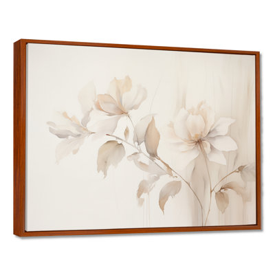 «White Botanical Elegance II - Abstract Botanicals, art mural sur toile