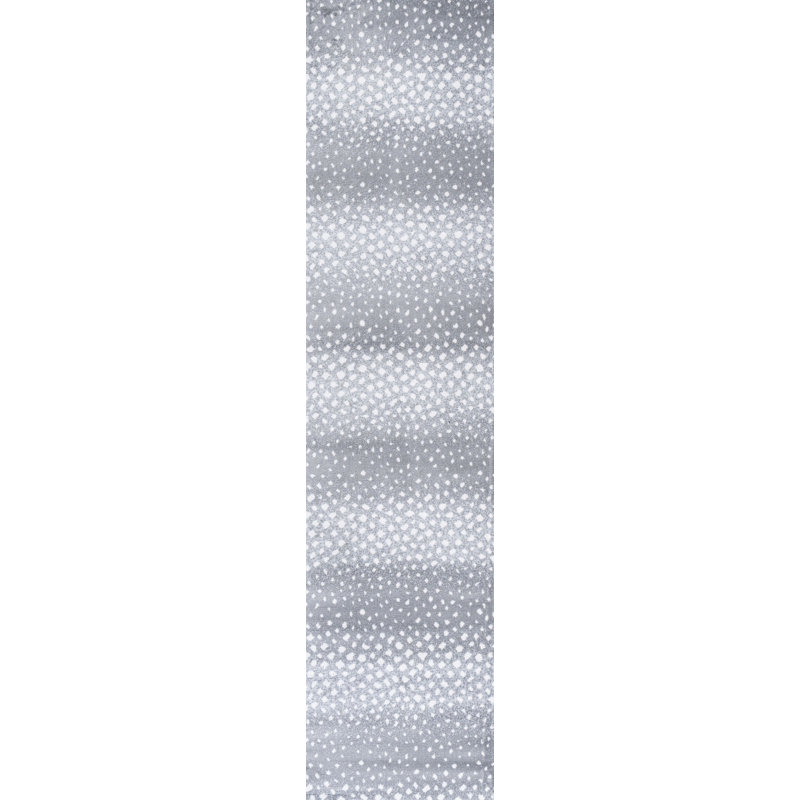 Antelope Modern Animal Gray/Cream Rug, Runner 2' x 10'