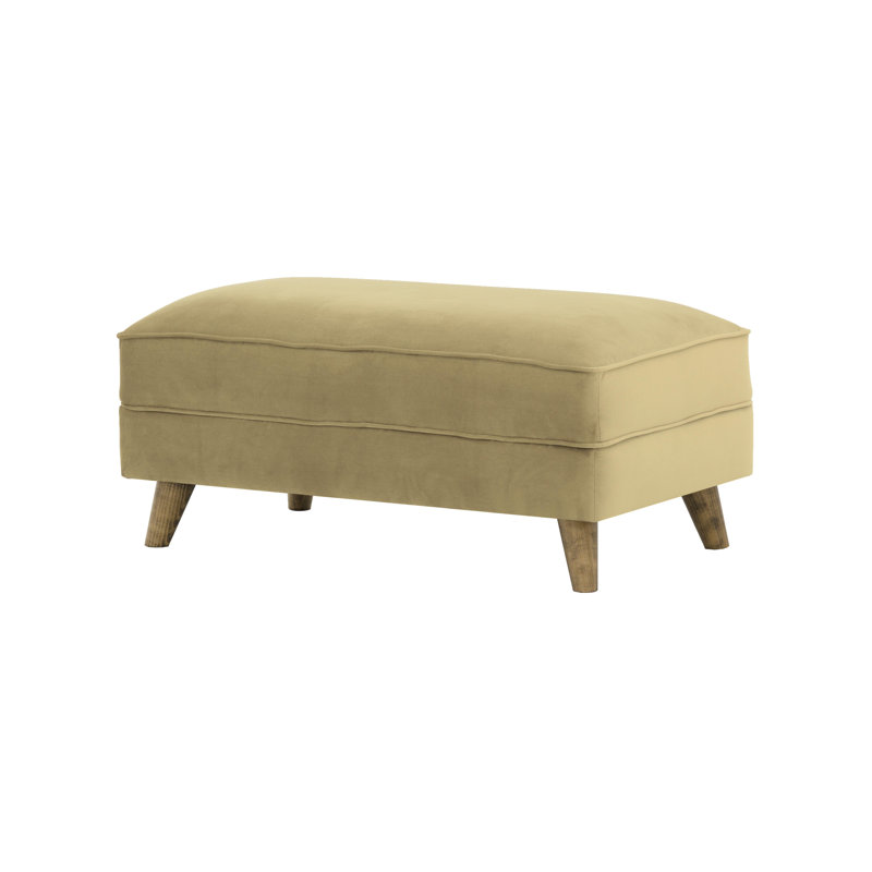 Conrad 100cm Wide Rectangle Solid Colour Ottoman, Beige