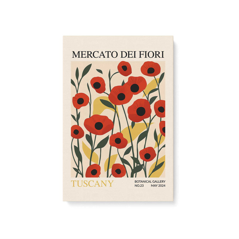 Printemps du marché aux fleurs de Toscane, Toile tendue, H 48 po x l 32 po