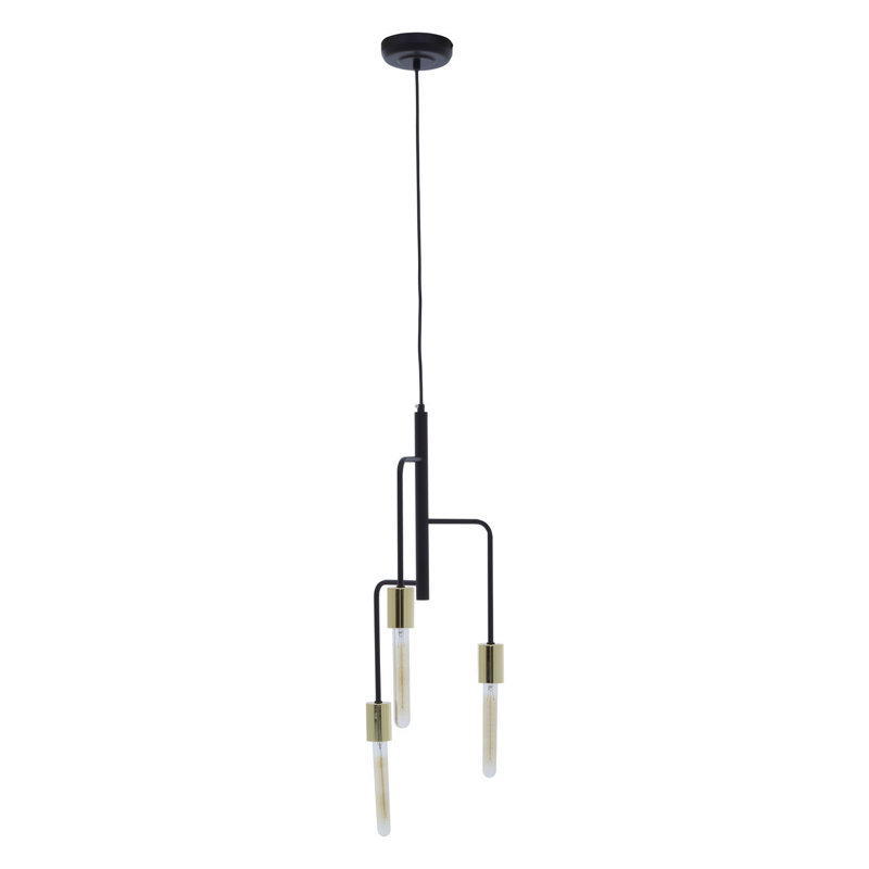 Bowley 3 - Light Bulb Pendant, Gold/Black