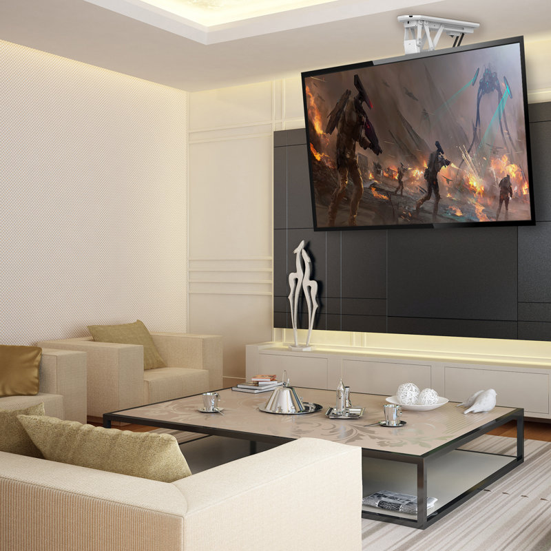 Mount-it! Electric Ceiling Tv Mount With Remote, App Controller, Fits 32 To 70 Inch Flat Screen Tvs