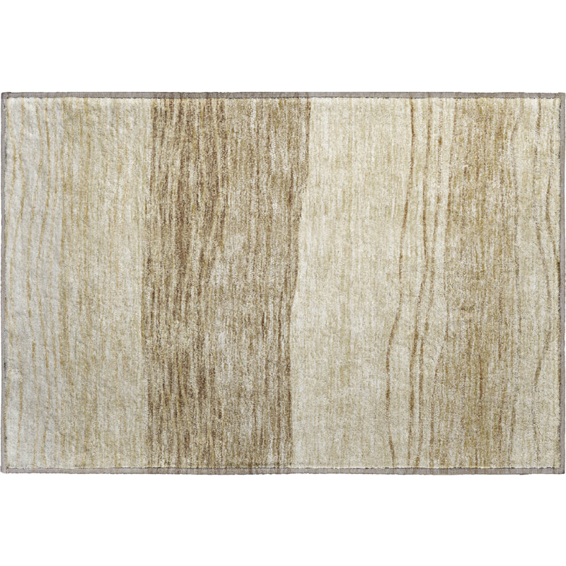 Tapis beige en tweedy lavable à la machine Premium, Rectangle 1 pi 8 po x 2 pi 6 po