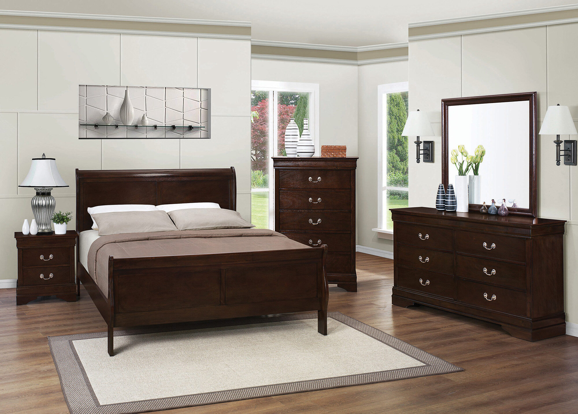 5 Piece Twin Bedroom Set In Cappucino 5 Piece