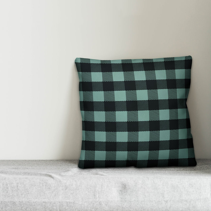 Housse de coussin Buffalo, 20 po x 20 po, Bleu sarcelle