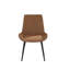 Chaises de salle à manger 4 pièces - Similicuir brun, pieds en métal 4 pièces à structure métallique et revêtement antiallergique