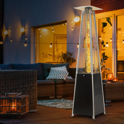 Pyramid Flame 48000 BTU Propane Standing Patio Heater -  FOOWIN, JW-FOOWIN-BK