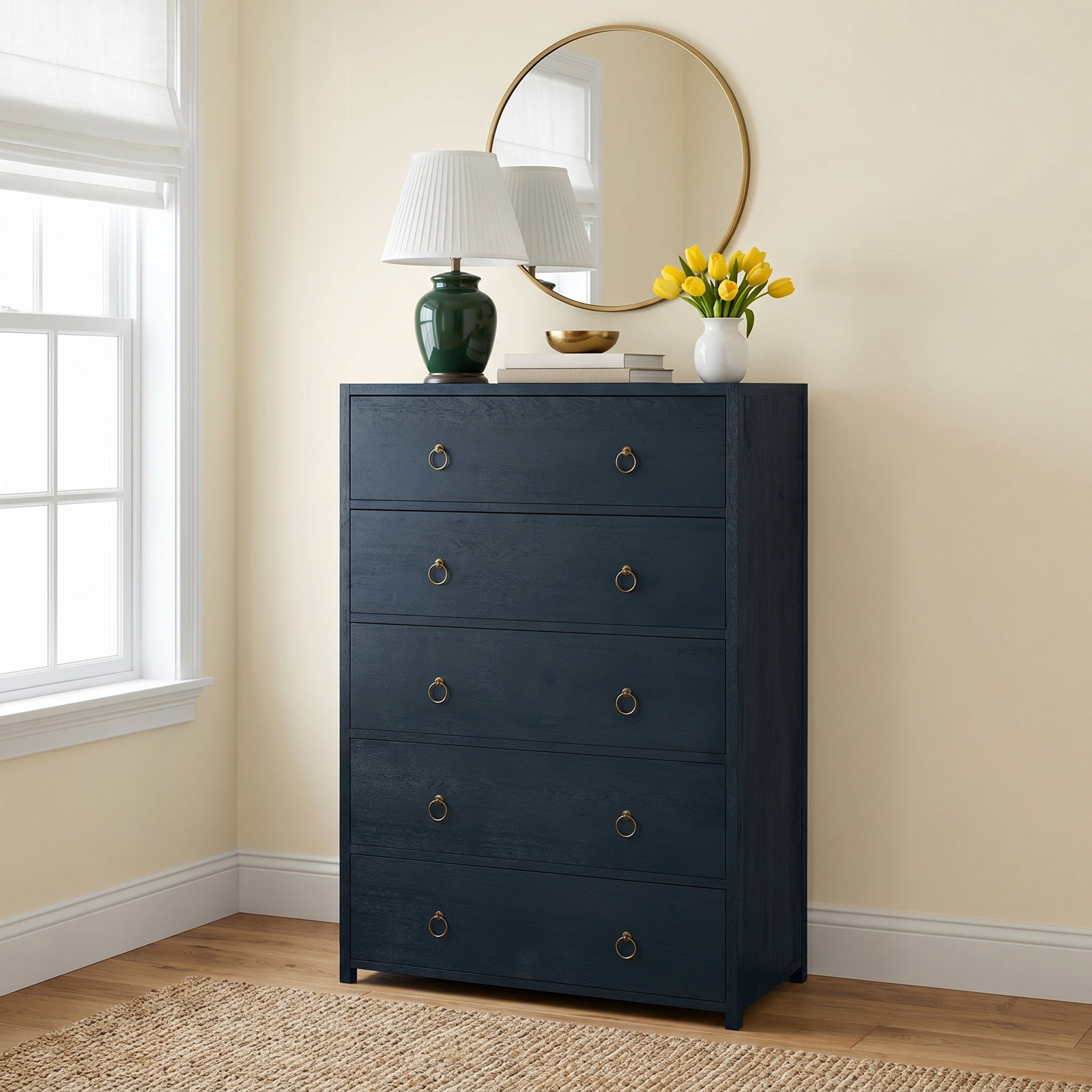 Elin 36" Acacia Dresser, Black