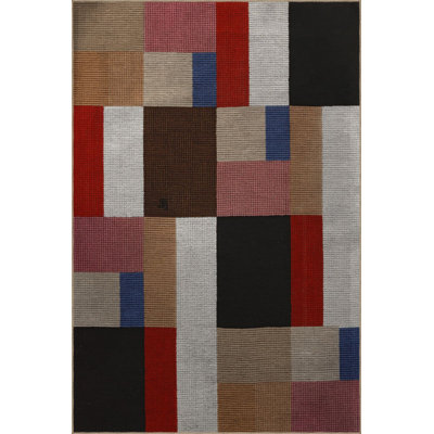 Tapis décoratif multicolore à motif géométrique mixte