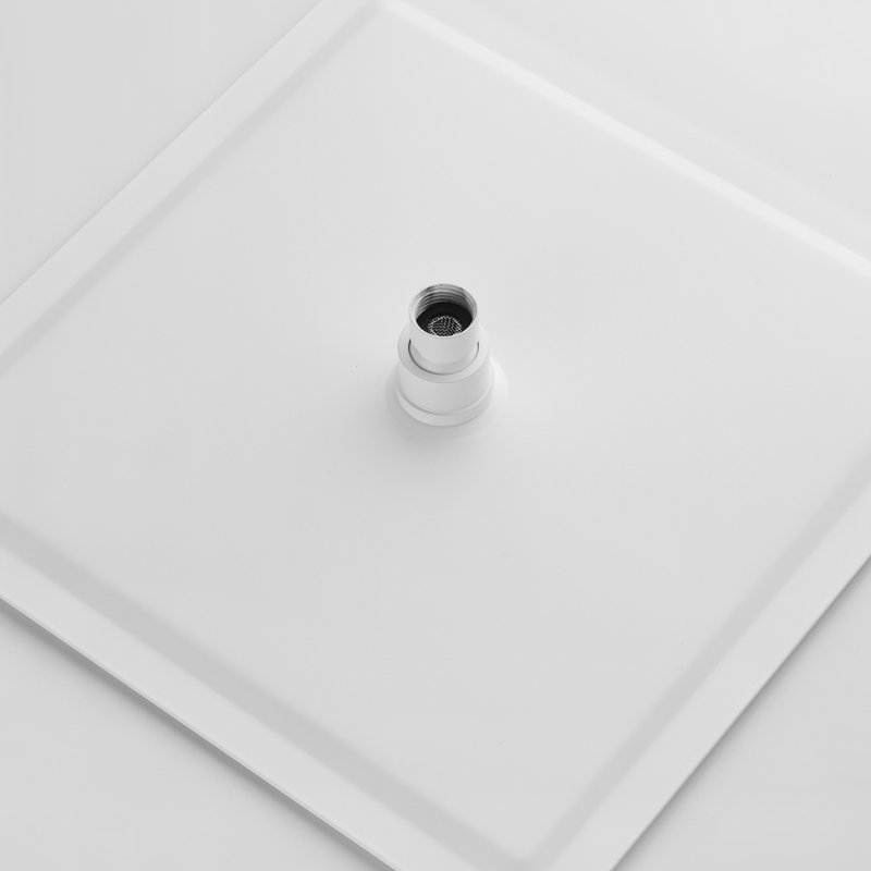 Motif à 1 jet de 2,5 GPM et 9,84 po Pomme de douche fixe au plafond avec bras de douche , Blanc