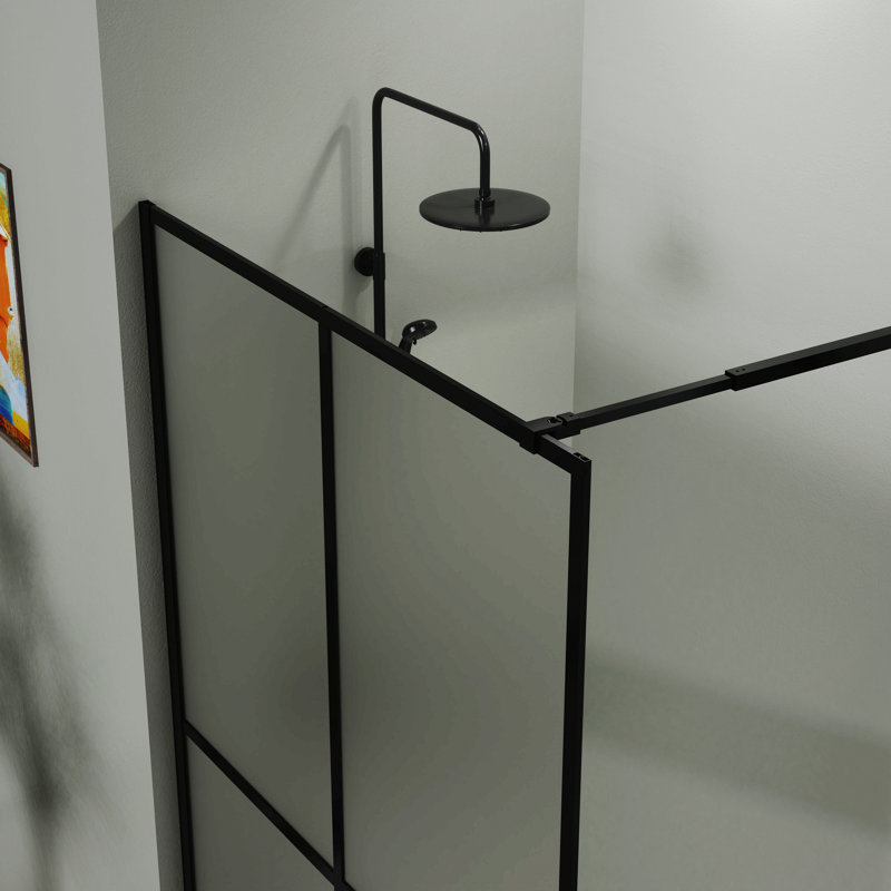Shower Screen Walk-In Wet-Room Black