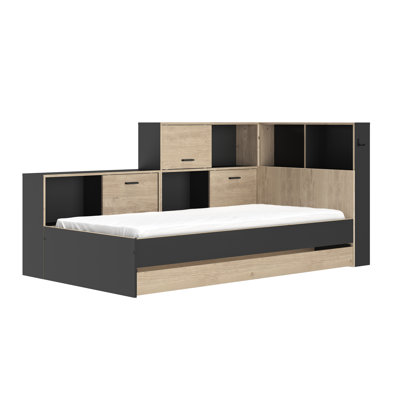 Arron European Single (90 x 200 cm) Storage Kids Bed with Trundle Bed