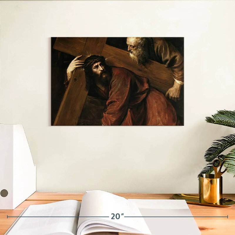 Leisha Christ portant la croix 1560, H 8 po x l 12 po