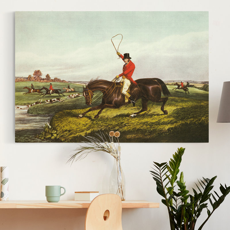 Reproduction d’art sur toile « the English Hunt VIII », H 12 po x l 8 po x P 1 po