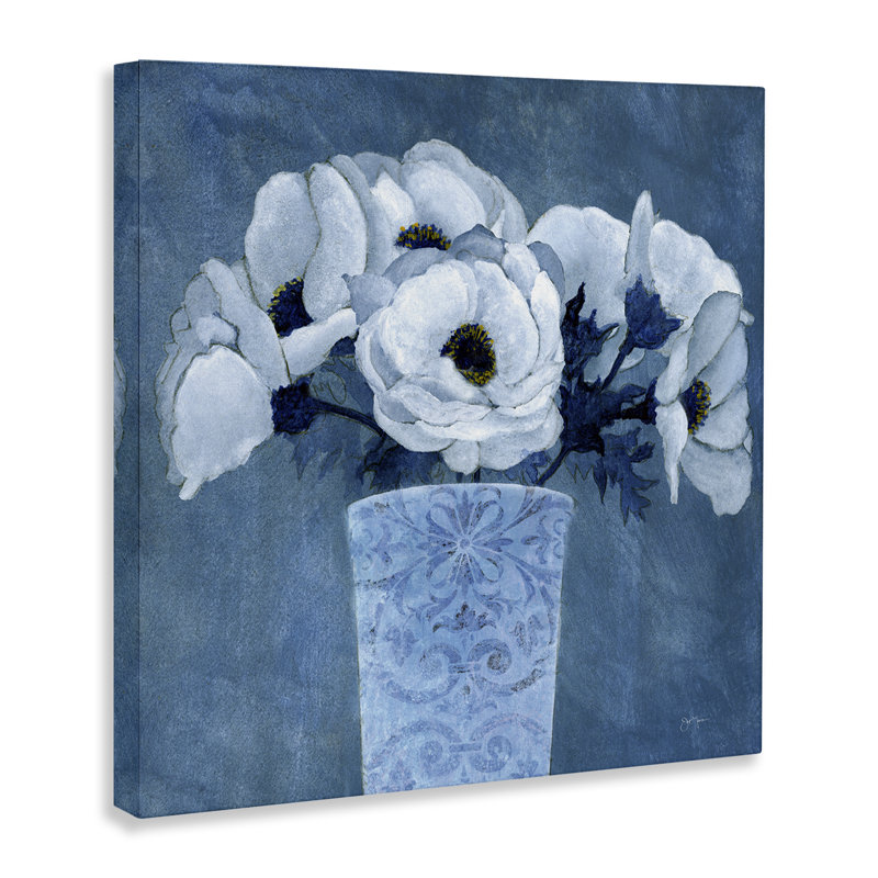 Art mural sur toile à motif de fleurs par Janet Tava, H 24 po x l 24 po