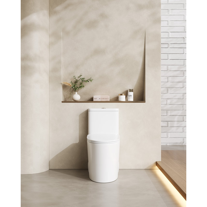 1.1/1.6 GPF Antimicrobial, Leak Resistant, Dual Flush One-Piece Toilet ,  CUPC Certified, Water Sense Certified, Ceramic, White Color, Soft Close Seat, Comfort Height, Floor Mounted, Elongated