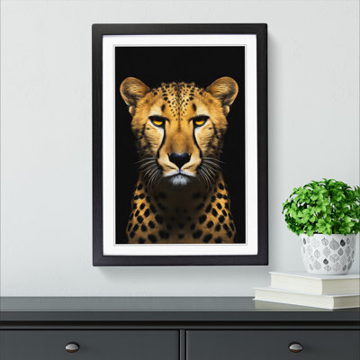 Cheetah Minimalism - Single Picture Frame Print on Wood