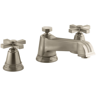 Pinstripe® Deck-Mount Bath Faucet Trim for High-Flow Valve with Cross Handles, Valve Not Included