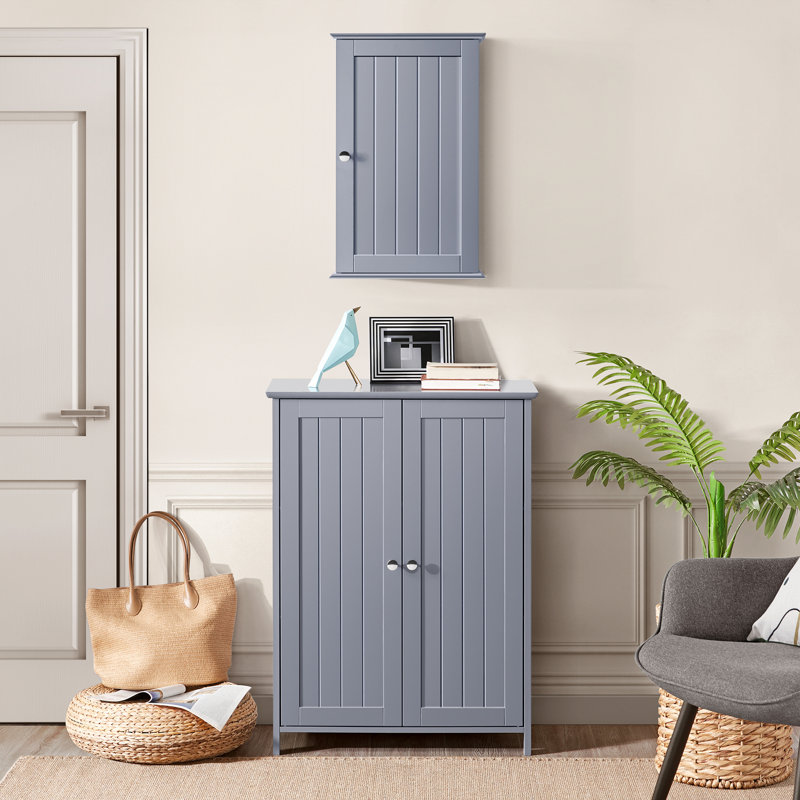 Wall Bathroom Cabinet with Single Door, Grey