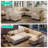  Sherry 106" Upholstered Modular Corner Sectionals with Pull-out Sofa, Storage, USB Charging & Cup Holders-1857398258