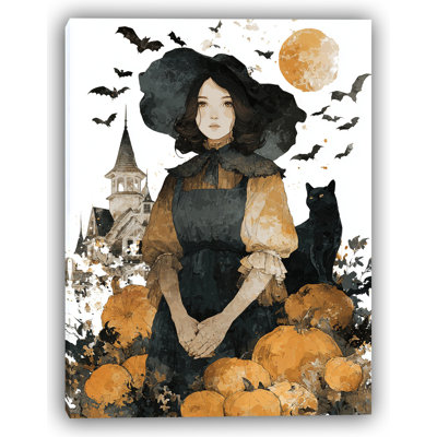 «Autumn Twilight Witch», art mural sur toile tendue