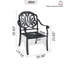 Chaise de patio en fonte d'aluminium 2 pièces avec structure noire et coussins bruns-1535081941