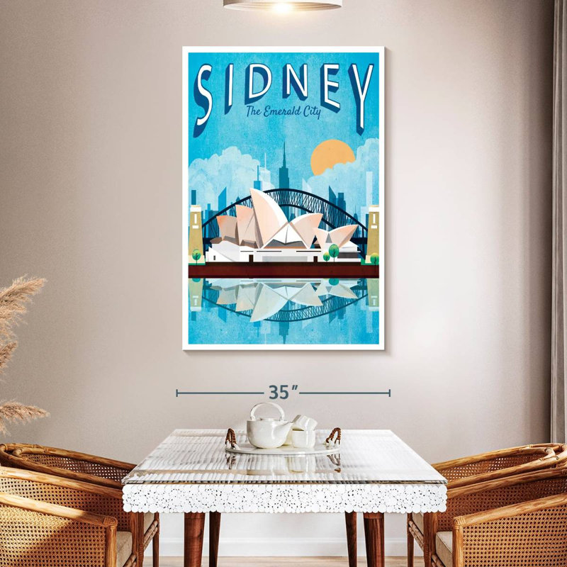 Sydney Sydney, affiche rétro, H 51 po x l 34 po