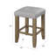 Tabouret à hauteur de comptoir Charnell en cuir synthétique gris et chêne (ensemble de 2)